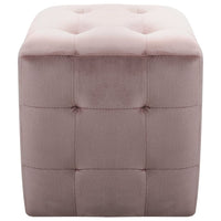 Comodini 2 pz Rosa 30x30x30 cm in Tessuto Vellutato 249020
