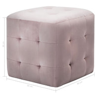 Comodini 2 pz Rosa 30x30x30 cm in Tessuto Vellutato 249020
