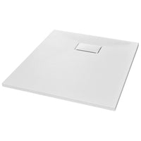 Piatto doccia piatto doccia rettangolare bagno casa interno foro scarico standard 9 cm SMC 90 x 70 cm bianco 02_0003448