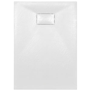Piatto doccia piatto doccia rettangolare bagno casa interno foro scarico standard 9 cm SMC 100 x 70 cm bianco 02_0003444
