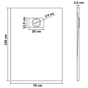 Piatto Doccia in SMC Bianco 100x70 cm 144771