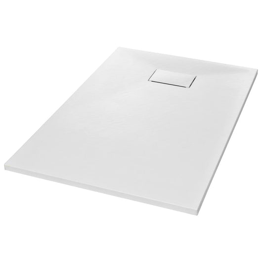 Piatto doccia piatto doccia rettangolare bagno casa interno foro scarico standard 9 cm SMC 120 x 70 cm bianco 02_0003446