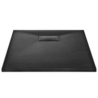 Piatto doccia piatto doccia rettangolare bagno casa interno foro scarico standard 9 cm SMC 90 x 70 cm nero 02_0003455