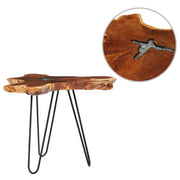 Tavolino da CaffÃ¨ 70x45 cm Legno Massello Teak e Poliresina cod mxl 9302