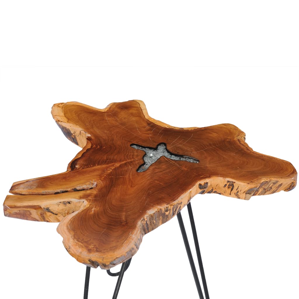Tavolino da Salotto-Tavolino da soggiorno-Tavolo 70x45 cm Legno Massello Teak e Poliresina
