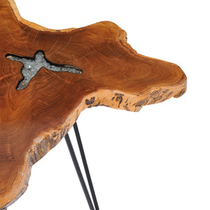 Tavolino da Salotto 70x45 cm Legno Massello Teak e Poliresina 281651