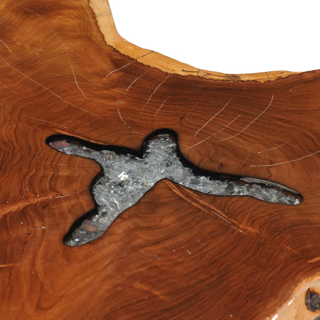 Tavolino da Salotto-Tavolino da soggiorno-Tavolo 70x45 cm Legno Massello Teak e Poliresina