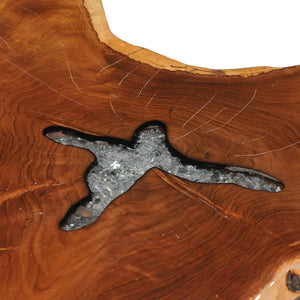 Tavolino da Salotto 70x45 cm Legno Massello Teak e Poliresina 281651