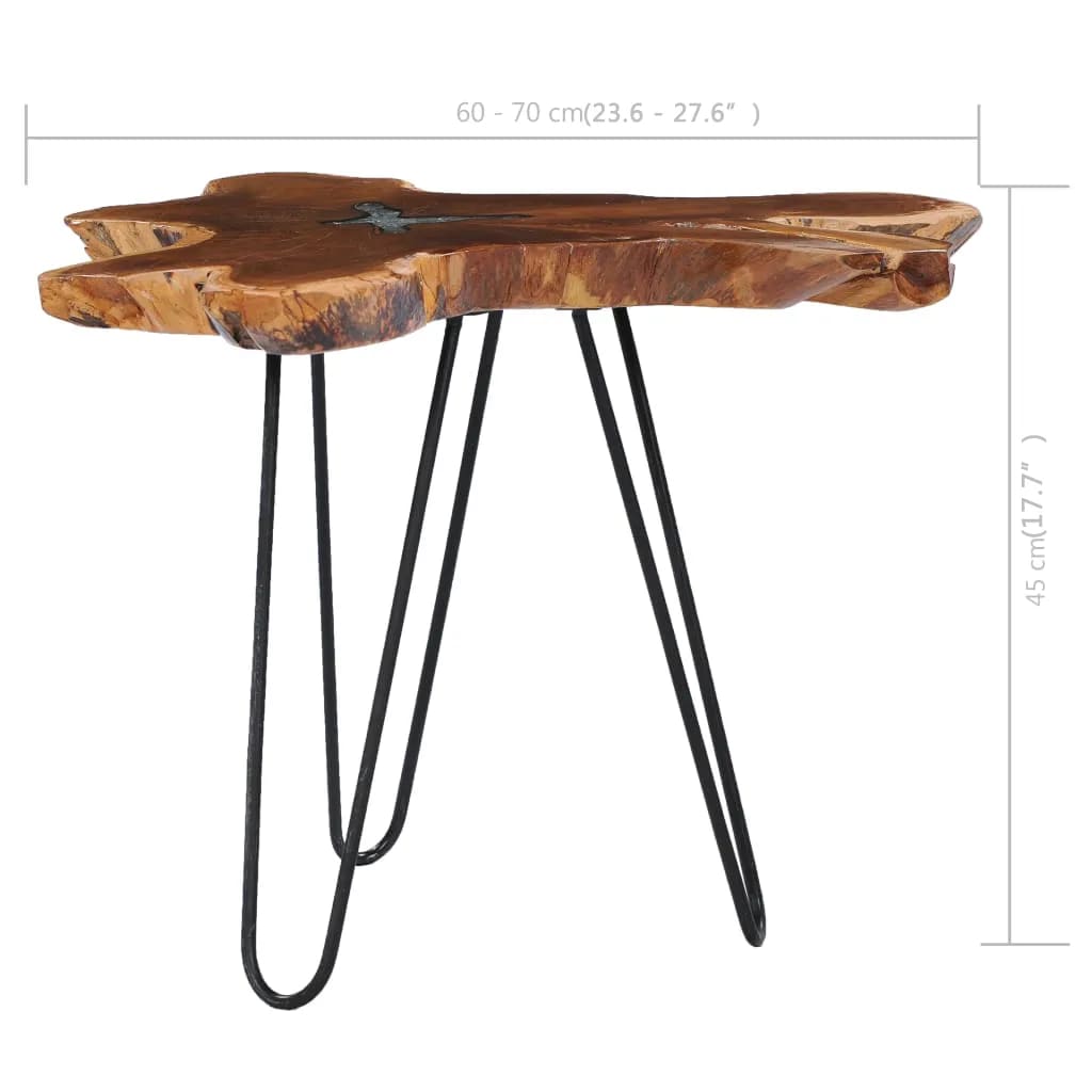 Tavolino da Salotto-Tavolino da soggiorno-Tavolo 70x45 cm Legno Massello Teak e Poliresina
