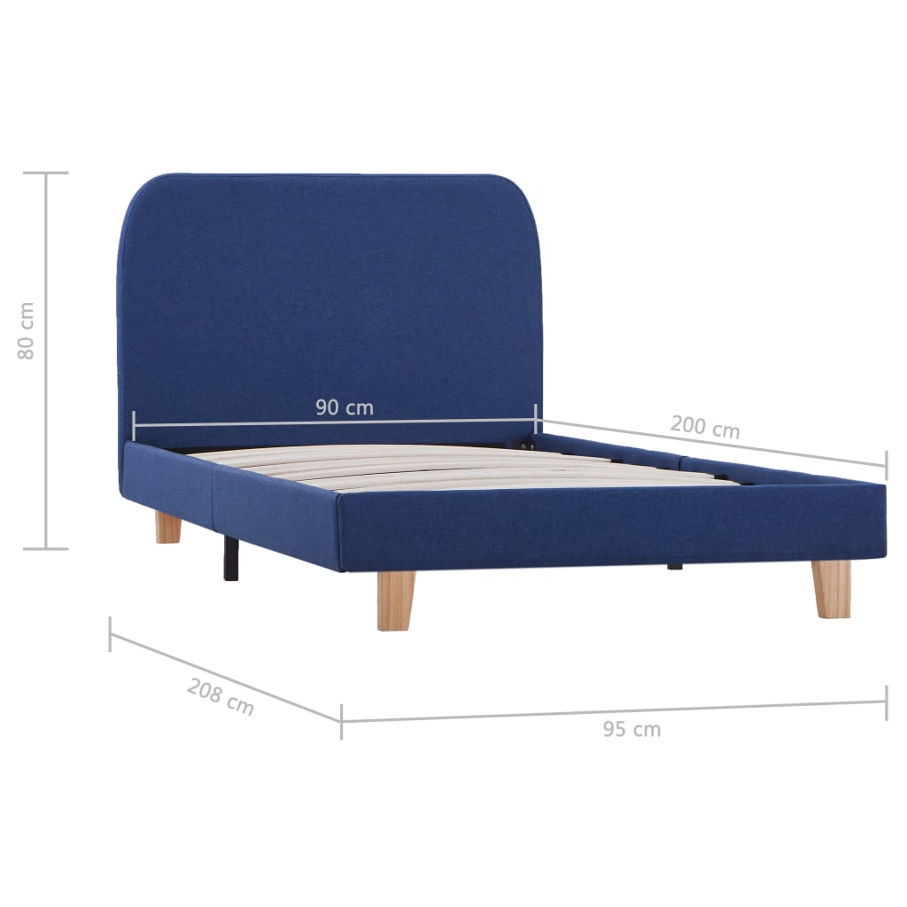 Giroletto senza Materasso Blu 90x200 cm in Tessuto 280876