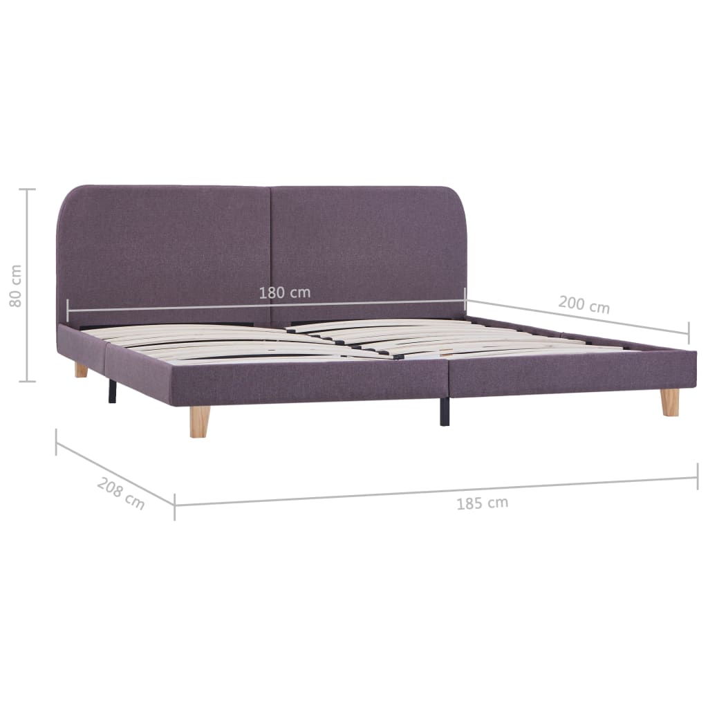 Giroletto senza Materasso-Struttura Letto Tortora 180x200 cm in Tessuto 792669