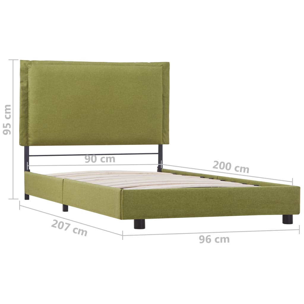 Giroletto senza Materasso-Struttura Letto Verde in Tessuto 90x200 cm 485992