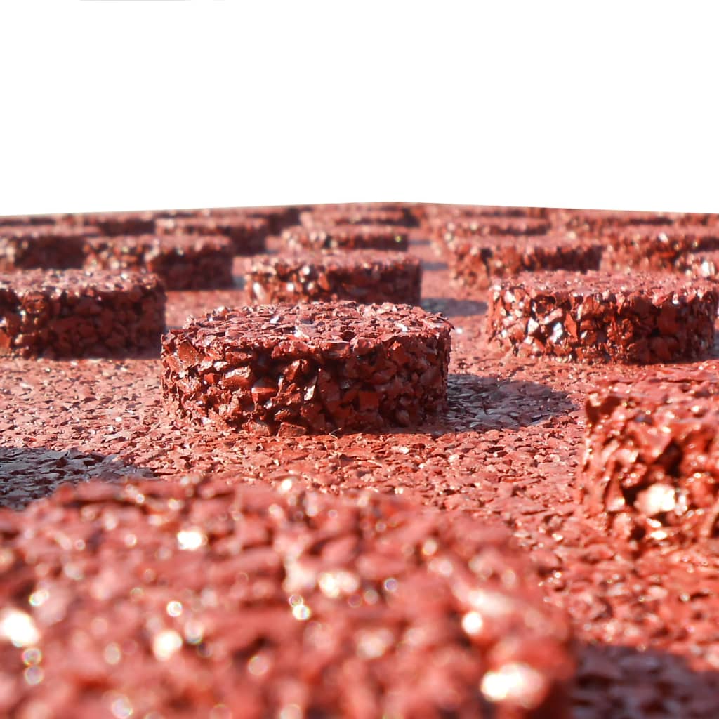 Piastrelle Anticaduta 18 pz in Gomma 50x50x3 cm Rosse 276271