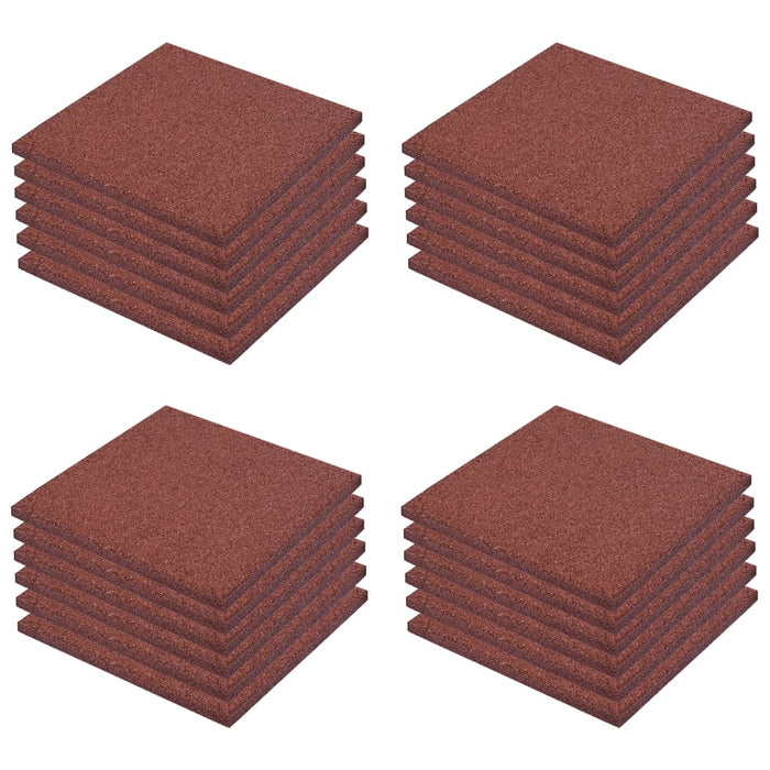 Piastrelle Anticaduta 24 pz in Gomma 50x50x3 cm Rosse 276272