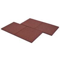 Piastrelle Anticaduta 24 pz in Gomma 50x50x3 cm Rosse 276272