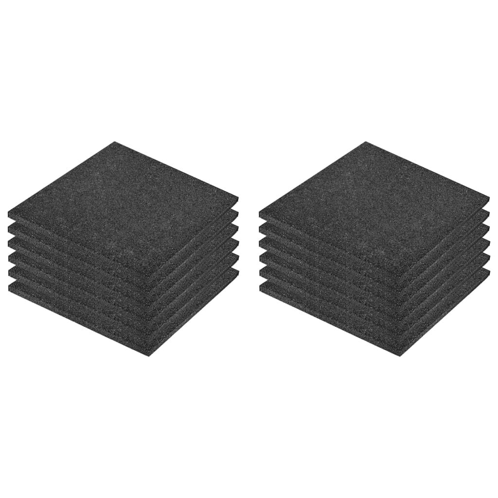 Piastrelle Anticaduta 12 pz in Gomma 50x50x3 cm Nere 276273