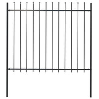 Recinzione Giardino con Punta a Lancia in Acciaio 1,7x1,5m Nera cod mxl 9373