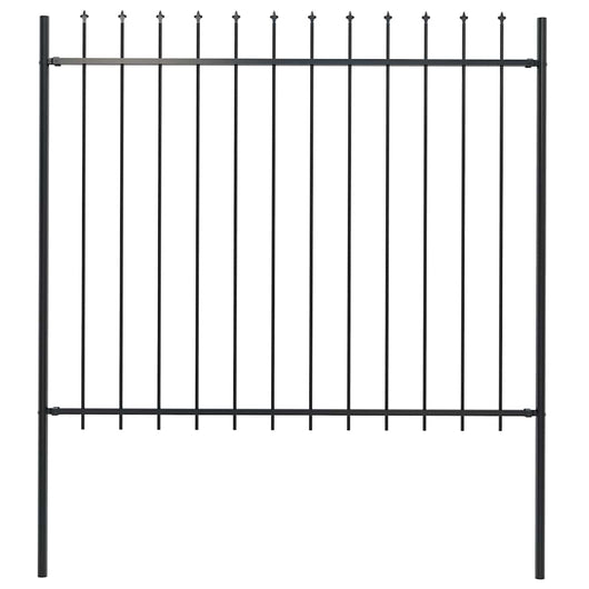 Recinzione Giardino con Punta a Lancia in Acciaio 1,7x1,5m Nera cod mxl 9373
