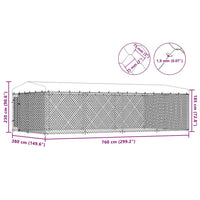 Canile da Esterno con Tetto 7,6x3,8x2,3 m 144937