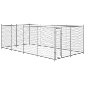 Box per cani da esterno con gabbia per cani da esterno box per cani 8 x 4 x 2 m 02_0000466