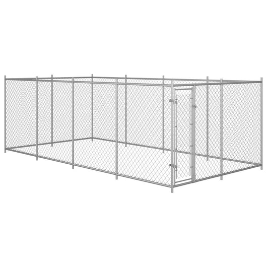 Box per cani da esterno con gabbia per cani da esterno box per cani 8 x 4 x 2 m 02_0000466