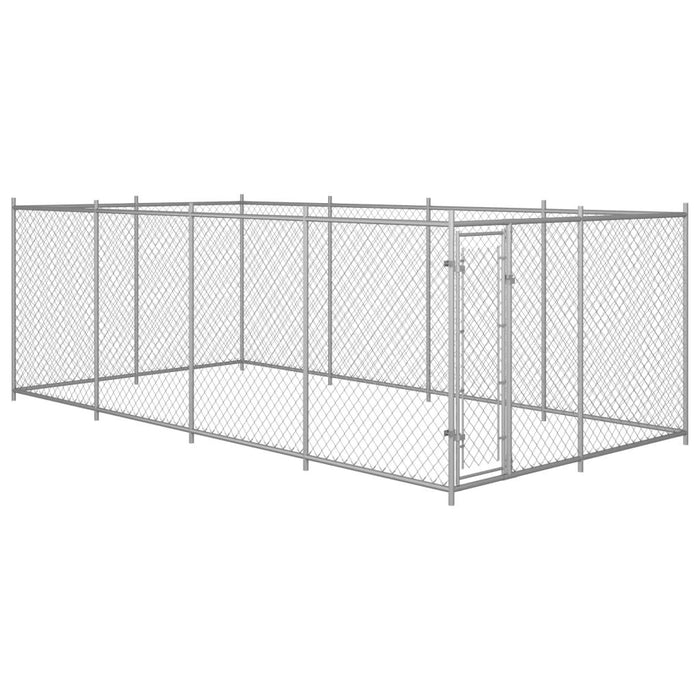 Box per cani da esterno con gabbia per cani da esterno box per cani 8 x 4 x 2 m 02_0000466