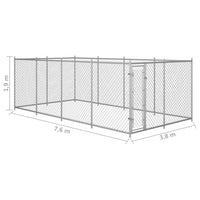Box per cani da esterno con gabbia per cani da esterno box per cani 8 x 4 x 2 m 02_0000466