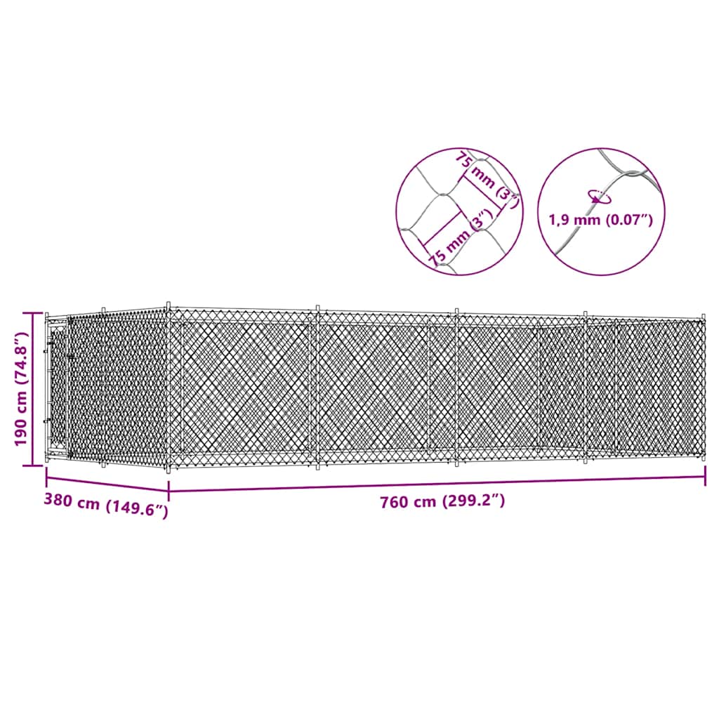 Canile da Esterno 7,6x3,8x1,9 m 144938