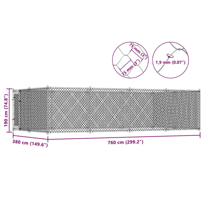 Canile da Esterno 7,6x3,8x1,9 m 144938