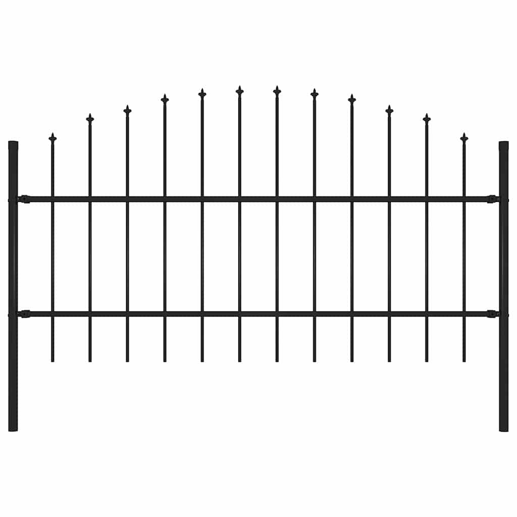 Recinzione Giardino Punta a Lancia (0,75-1)x1,7m Acciaio Nero
