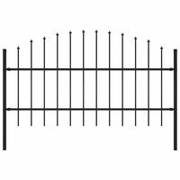 Recinzione Giardino Punta a Lancia (0,75-1)x1,7m Acciaio Nero