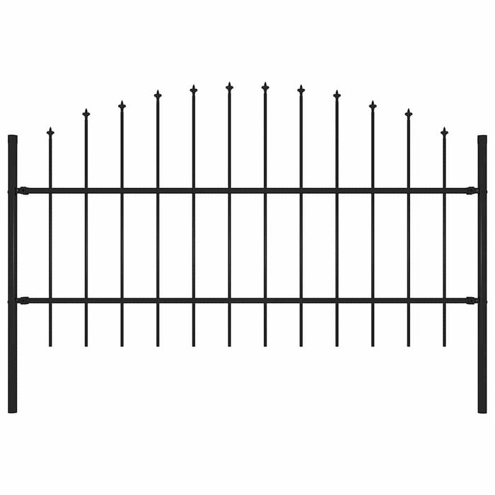 Recinzione Giardino Punta a Lancia (0,75-1)x1,7m Acciaio Nero