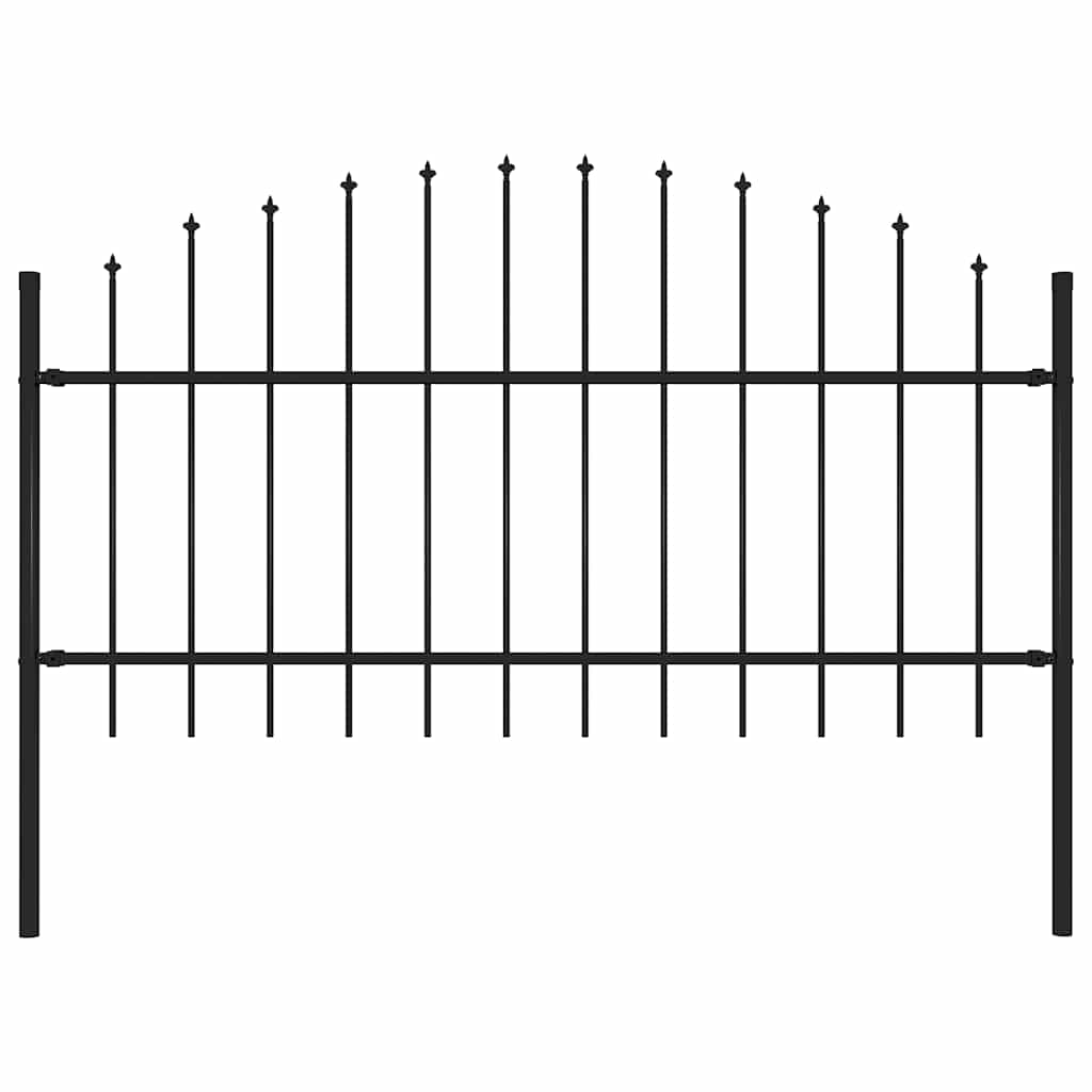 Recinzione Giardino Punta a Lancia (1-1,25)x1,7m Acciaio Nero cod mxl 22650