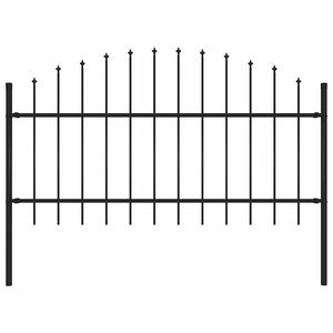 Recinzione Giardino Punta a Lancia (1-1,25)x1,7m Acciaio Nero cod mxl 22650