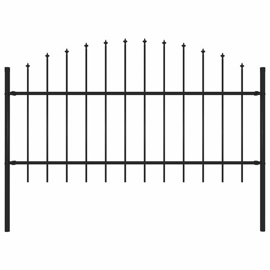Recinzione Giardino Punta a Lancia (1-1,25)x1,7m Acciaio Nero cod mxl 22650