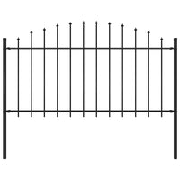 Recinzione Giardino Punta a Lancia (1,25-1,5)x1,7m Acciaio Nero