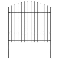 Recinzione Giardino Punta a Lancia (1,5-1,75)x1,7m Acciaio Nero cod mxl 19123