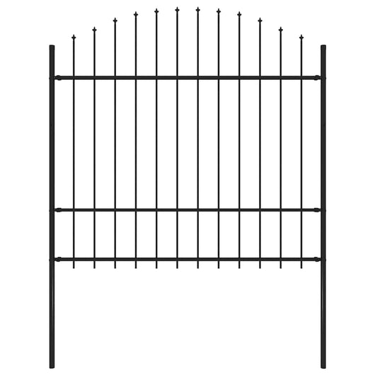 Recinzione Giardino Punta a Lancia (1,5-1,75)x1,7m Acciaio Nero cod mxl 19123