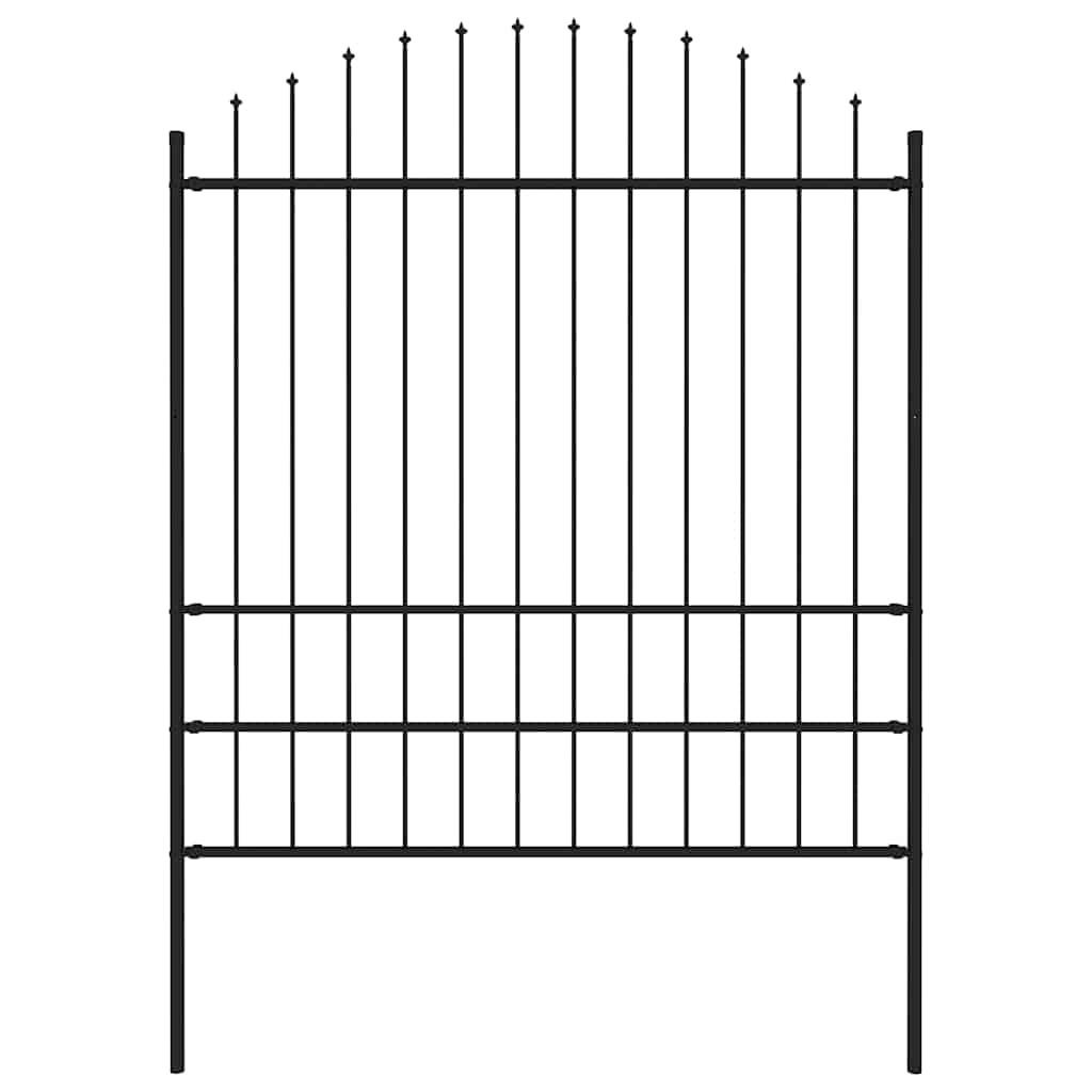 Recinzione Giardino Punta a Lancia (1,75-2)x1,7m Acciaio Nero cod mxl 16246