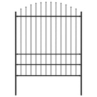 Recinzione Giardino Punta a Lancia (1,75-2)x1,7m Acciaio Nero cod mxl 16246