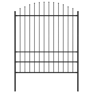 Recinzione Giardino Punta a Lancia (1,75-2)x1,7m Acciaio Nero cod mxl 16246