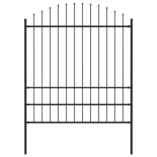 Recinzione Giardino Punta a Lancia (1,75-2)x1,7m Acciaio Nero cod mxl 16246