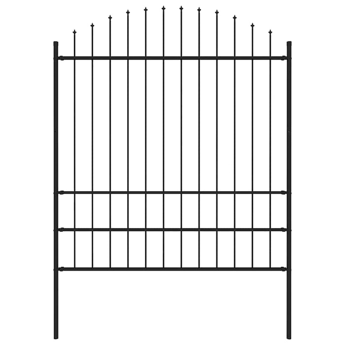 Recinzione Giardino Punta a Lancia (1,75-2)x1,7m Acciaio Nero cod mxl 16246