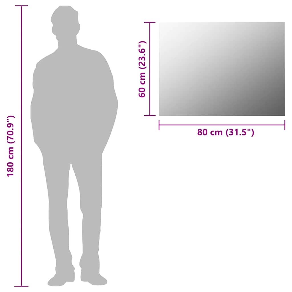Specchio-Specchio decorativo Senza Cornice 80x60 cm in Vetro