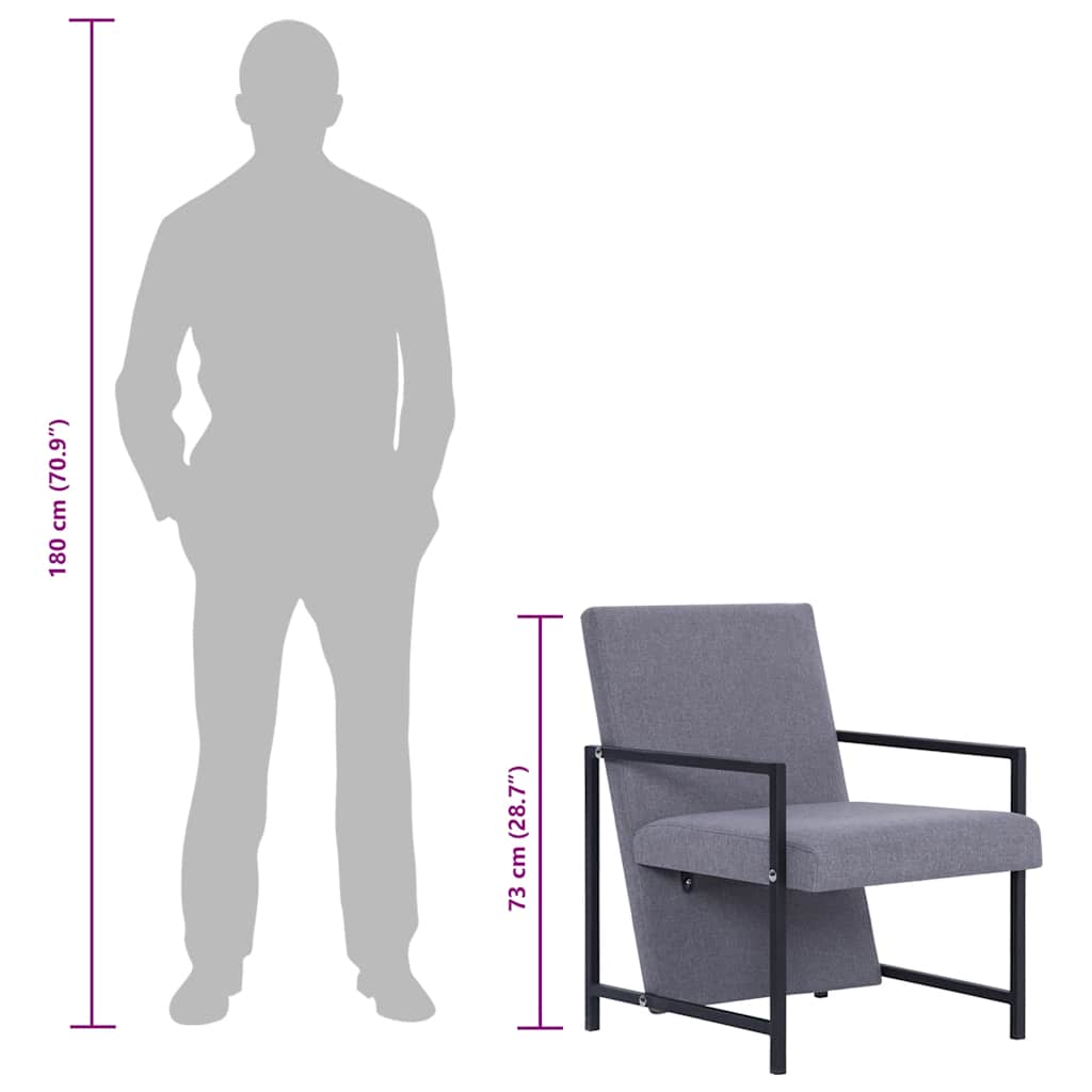 Poltrona Grigio Chiaro in Tessuto 282155