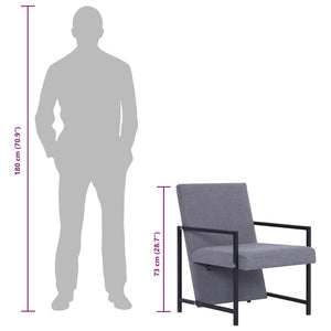 Poltrona Grigio Chiaro in Tessuto 282155