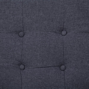 Divano a 2 Posti con Braccioli Grigio Scuro Acciaio e Tessuto 282162