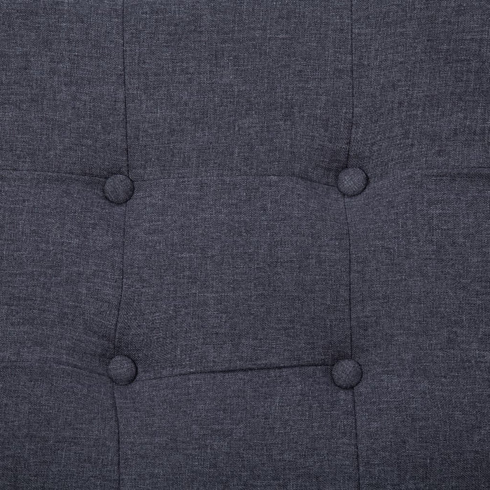 Divano a 2 Posti con Braccioli Grigio Scuro Acciaio e Tessuto 282162