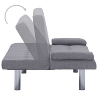 Divano Letto con 2 Cuscini Grigio Chiaro in Poliestere 282183