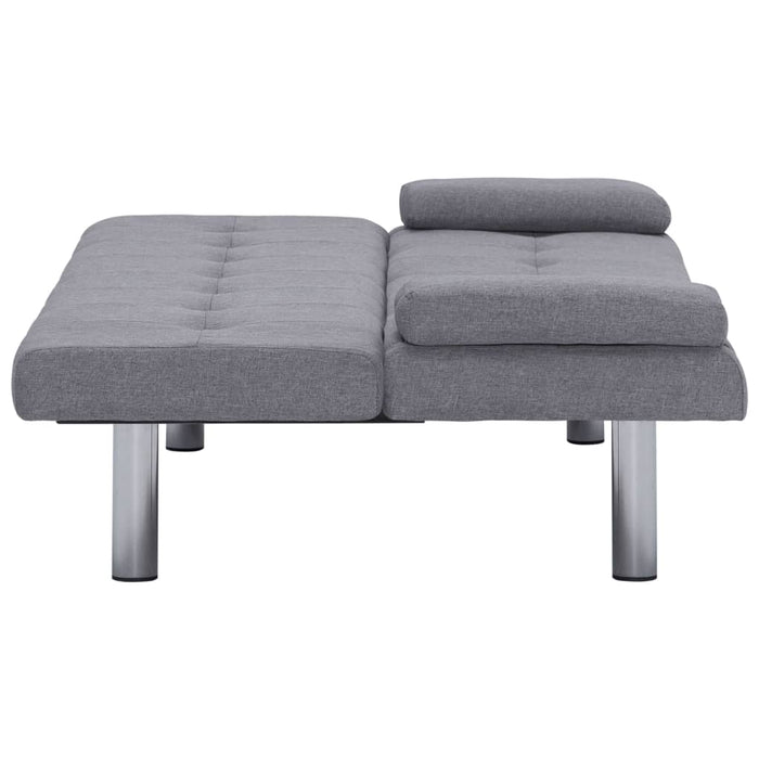 Divano Letto con 2 Cuscini Grigio Chiaro in Poliestere 282183